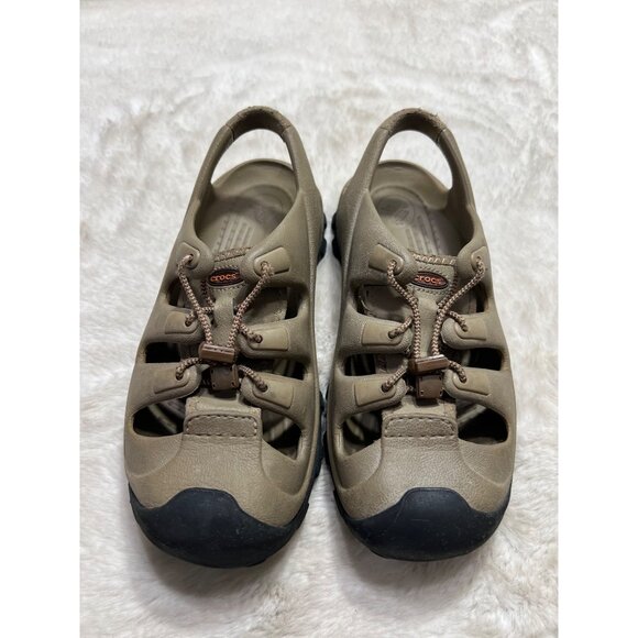 Crocs Mens Khaki Outdoor Sandals With Adjustable Lace women size 8 mens size 6 - Picture 5 of 9